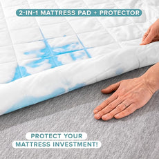 Bare Home Twin Waterproof Quilted Mattress Protector - Cooling Mattress Pad - Protect Against Spills - Easy Wash - Elastic Cover - Dorm Essentials - Stretchy - Fits up to 15 Inches Deep (Twin)