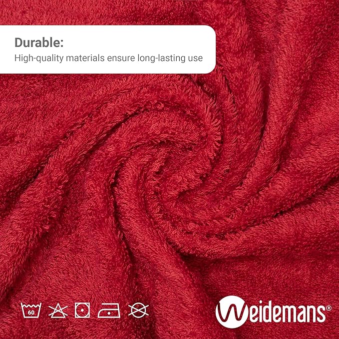 Premium 8 Pieces Towel Set Including 2 Bath Towels 30" x 56", 2 Hand Towels 18" x 30" and 4 Washcloths 13" x 13" - Color: Burgundy | Pure Cotton |Machine Washable high Absorbency
