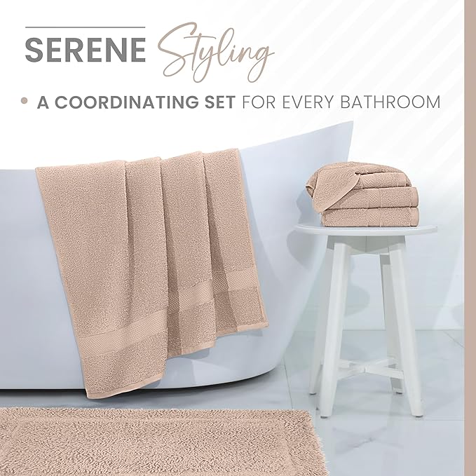 Martex 100% Cotton Ringspun Bath Rug | Super Soft | Super Absorbent | Essential Bathroom Rugs | Non-Slip Bath Mat | Quick Drying Bath Mat | Sand