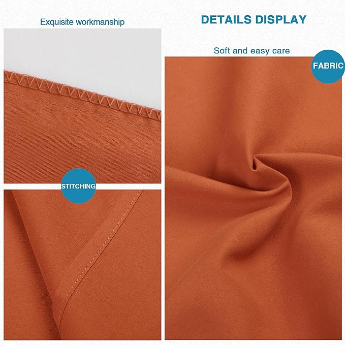 FLXXIE Body Pillow Cover - Super Soft Microfiber 20x54 Body Pillow Case - Envelope Closure, Wrinkle, Stain Resistant Burnt Orange Body Pillow Cover, 20x54, Burnt Orange