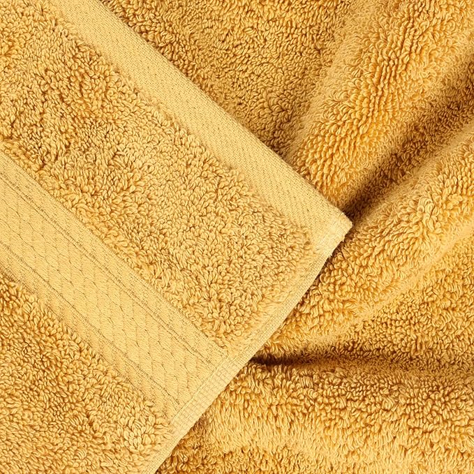 BLUENILEMILLS Madison Egyptian Cotton Towels, Towel Set for Bathroom, Shower, Hotel, Plush, 800 GSM, Highly Absorbent and Ultra-Soft Towels, Bath Essentials, 3 Piece Assorted Towel Set, Gold