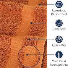 Delara Organic Cotton Luxuriously Plush Bath Towel Pack of 4 | GOTS & OEKO-TEX Certified | Premium Hotel Quality Towels | Feather Touch Technology|650 GSM Long Staple|Soft, Quick Dry & Ultra-Absorbent