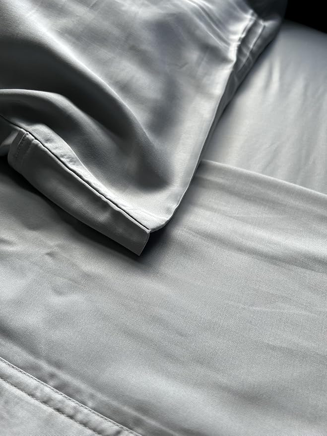 Twin XL Bamboo Bed Set by Bedly - 100% Organic Viscose/College Dorm Essential/Ultra Soft, Cooling, & Breathable/Lifetime Quality/Gray Color Bamboo Bed Set