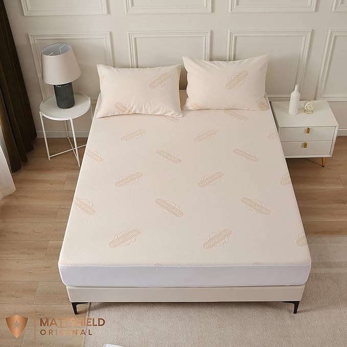 Waterproof Organic Mattress Protector Twin – Soft Organic Cotton Top – Noiseless & Breathable 250 GSM Pad Cover – Deep Pocket Fitted Design
