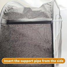 Large Collapsible Laundry Hamper, Gray Oxford Cloth 95L Capacity laundry basket with Handles,Breathable Mesh Design, Sturdy Steel Frame Clothes Hamper,26.8x12.2x17.7 Inch