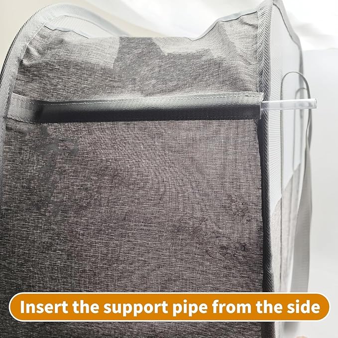 Large Collapsible Laundry Hamper, Gray Oxford Cloth 95L Capacity laundry basket with Handles,Breathable Mesh Design, Sturdy Steel Frame Clothes Hamper,26.8x12.2x17.7 Inch