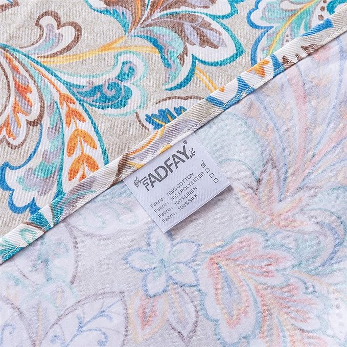 FADFAY Sheets Set Twin Shabby Gold Floral Bedding Classic Vintage Farmhouse Bedding Set Elegent Royal Print Bed Sheet Set 100% Cotton Ultra Soft Deep Pocket Fitted Sheet 4-Pieces Twin Size