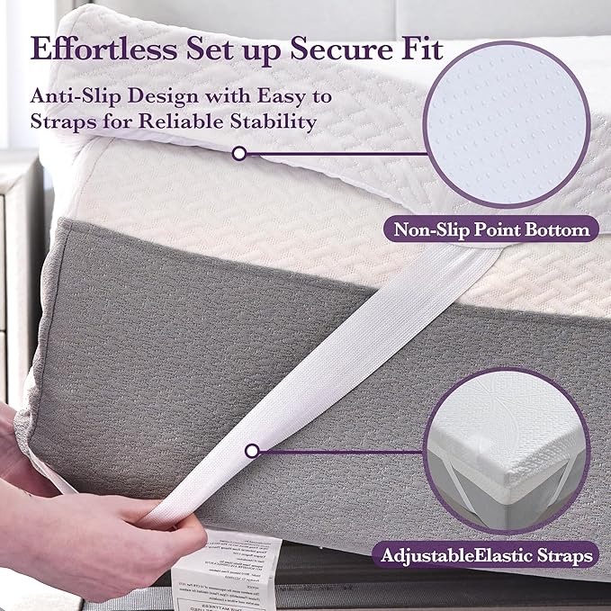 SINWEEK 2 Inch Gel Memory Foam Mattress Topper with Cooling Cover Ventilated Soft Mattress Pad, Bed Topper, CertiPUR-US Certified, Queen Size