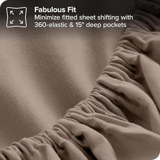 Bare Home Bed-in-A-Bag 7 Piece Comforter & Sheet Set - California King - Goose Down Alternative - Ultra-Soft 1800 Premium Bed Set (Cal King, Taupe/Taupe)