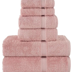 Chakir Turkish Linens Luxury Spa and Hotel Quality Premium Turkish Cotton 6-Piece Towel Set (2 x Bath Towels, 2 x Hand Towels, 2 x Washcloths)