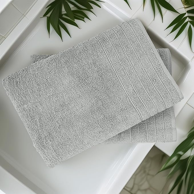 Tens Towels Pack of 2 Extra Large Bath Sheets 35 x 70 Inches, 100% Cotton, Larger & Lighter Weight, Quicker to Dry, Super Soft & Absorbent, Oversized Bath Towels, Cool Grey