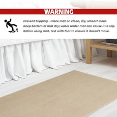 Cotton Paradise 100% Cotton Non Slip Bath Mats for Bathroom, 20x34 inch Soft Absorbent Quick Dry Machine Washable Floor Bath Mat, Beige Bath Rug