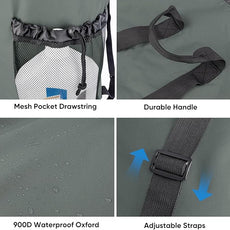 BALEINE 120L Laundry Bag Backpack, 900D Oxford Fabric Large Travel Laundry Bags with Shoulder Straps and 2 Mesh Pockets for College Dorm, Apartment, Laundromat (Dark Grey, 120L)