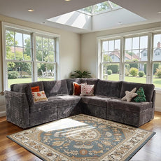 Modular Sectional Sofa,5 Pieces Sectional Couches for Living Room,131X65 L Shaped Cloud Couch with Oversized Convertible Modular Couch for Living Room