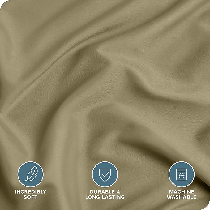 Bare Home Bedding Duvet Cover Queen Size - Premium 1800 Super Soft Collection - Lightweight, Cooling - Soft Breathable Bedding Duvet Cover (Queen, Olive)