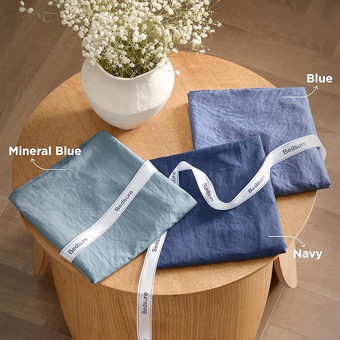Bedsure Super King Plus Size Comforter Set, Grayish Blue Soft Prewashed Bedding for All Seasons, 3 Pieces GentleSoft™ Bed Set, 1 Lightweight Comforter (128"x120") and 2 Pillowcases (20"x36")