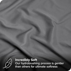 Bare Home Bed-in-A-Bag 7 Piece Comforter & Sheet Set - Full - Goose Down Alternative - Ultra-Soft 1800 Premium - Bedding Set (Full, Black/Grey)