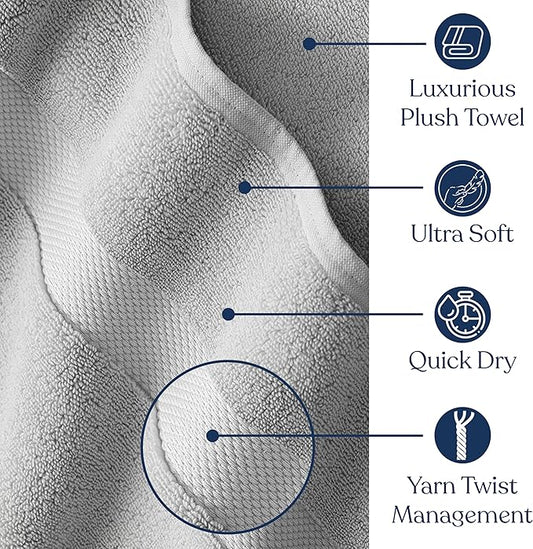 Delara Organic Cotton Luxuriously Plush Washcloths Pack of 6 | GOTS & Oeko-TEX Certified | Premium Quality Face Towels | Feather Touch Technology|650 GSM Long Staple|Soft, Quick Dry & Ultra-Absorbent