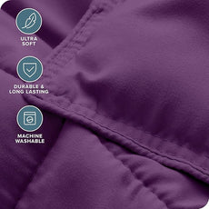 Bare Home Comforter Set - Oversized Queen Size - Ultra-Soft - Goose Down Alternative - Premium 1800 Series - All Season Warmth (Oversized Queen, Plum)