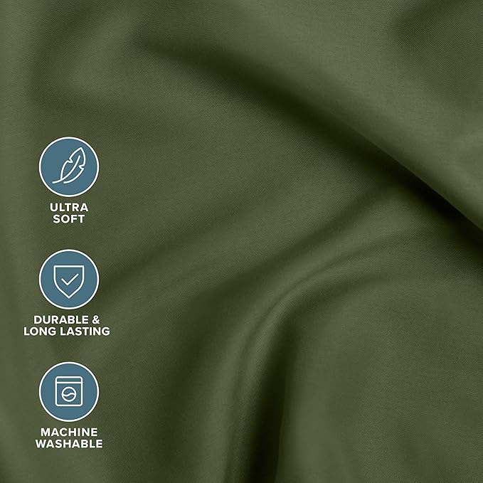 Bare Home Bed-in-A-Bag 5 Piece Comforter & Sheet Set - Twin XL - Goose Down Alternative - Ultra-Soft 1800 Premium Bedding Set (Twin XL, Cypress/Cypress)