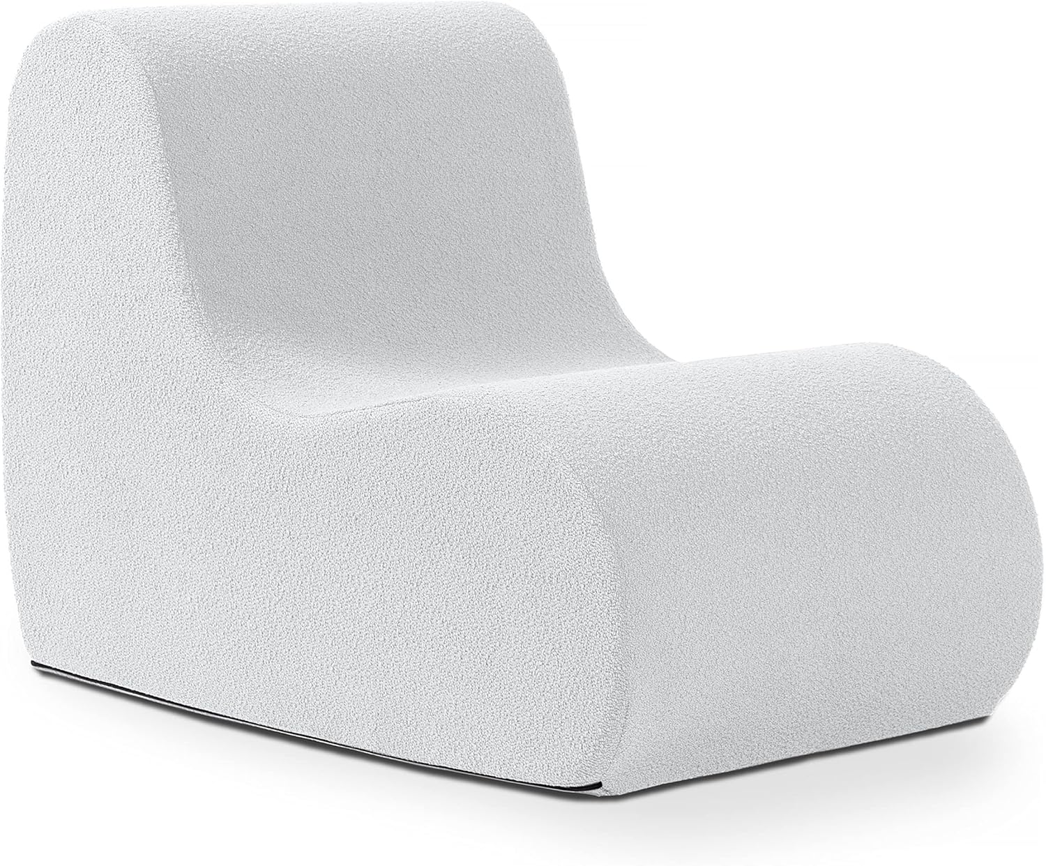 Jaxx Uptown Modern Armless Accent Chair, Boucle White Dormly