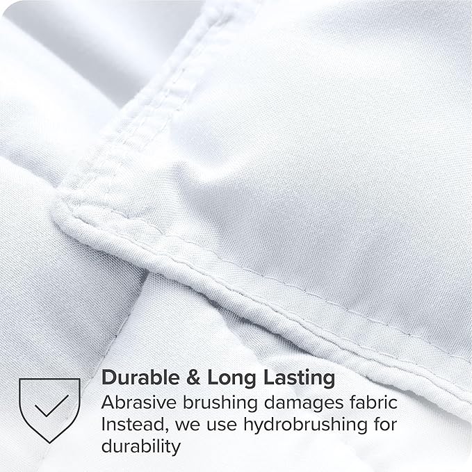Bare Home Bed-in-A-Bag 7 Piece Comforter & Sheet Set - Full - Goose Down Alternative - Ultra-Soft 1800 Premium - Bedding Set (Full, White/White)