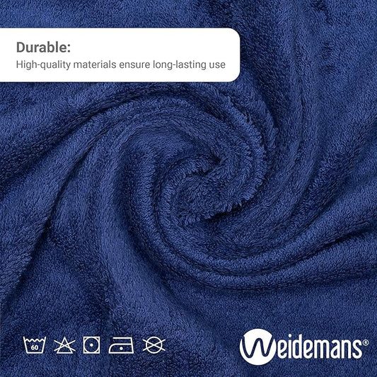 Premium 8 Pieces Towel Set Including 2 Bath Towels 30" x 56", 2 Hand Towels 18" x 30" and 4 Washcloths 13" x 13" - Color: Navy Blue | Pure Cotton |Machine Washable high Absorbency
