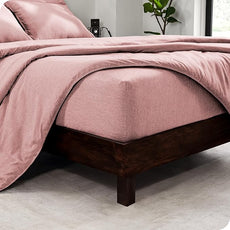 Bare Home Bed-in-A-Bag 7 Piece Comforter & Sheet Set - King - Goose Down Alternative - Ultra-Soft 1800 Premium - Bed Set - Cationic (King, Heathered Rosewood)