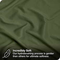 Bare Home Bed-in-A-Bag 7 Piece Comforter & Sheet Set - Queen - Goose Down Alternative - Ultra-Soft 1800 Premium - Bedding Set (Queen, Cypress/Cypress)