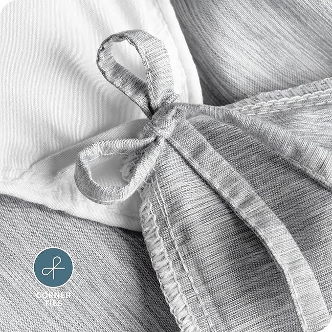 Bare Home Bedding Duvet Cover Extra Long - Premium 1800 Super Soft Collection - Lightweight, Duvet Cover - Soft Textured (Twin/Twin XL, Heathered Pewter)