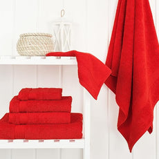 Cotton Paradise 6 Piece Towel Set, 100% Cotton Soft Absorbent Turkish Towels for Bathroom, 2 Bath Towels 2 Hand Towels 2 Washcloths, Red Towel Set