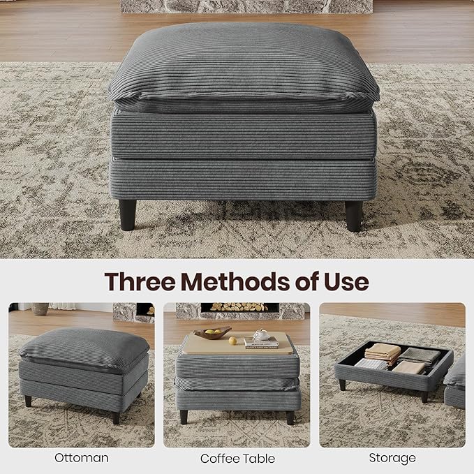 143" U Shaped Modular Sectional Cloud Couch with Two Ottoman