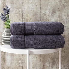 BAGNO MILANO Turkish Towels, Ultra Soft, Plush Luxury Turkih Cotton Bath Towels, Quick Dry Towel Set Made in Turkey (Charcoal, 6 Pcs Towel Set)