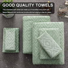 Ferdilan 8 Pack Bath Towels Set Light Green,2 Oversized Bath Towels(35