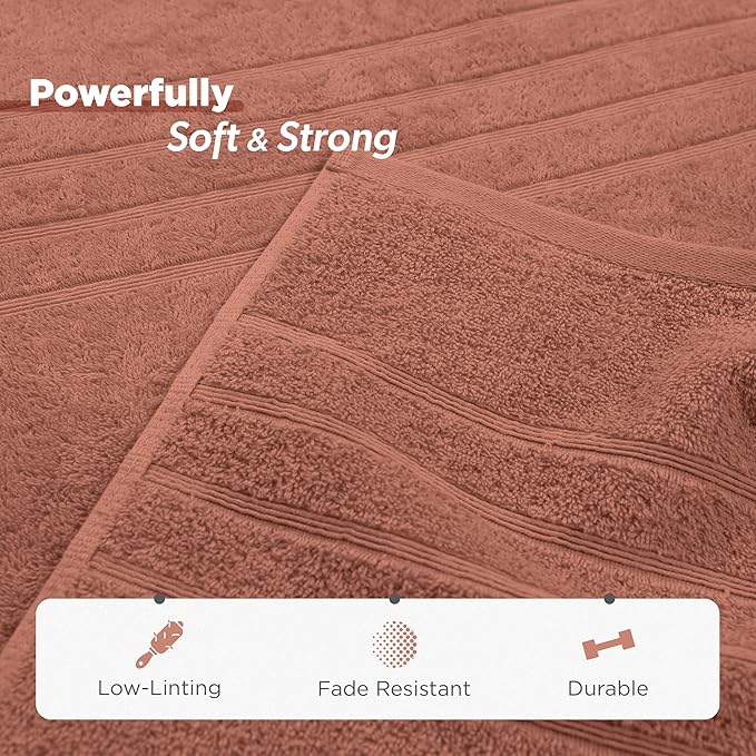 Martex 6-Piece Towel Set – Ultimate Performance – 100% Cotton – 2 Bath Towels – 2 Hand Towels – 2 Wash Cloths – Versatile – Low-Linting – Supersoft & Absorbent Bathroom Set – Easy Care – Terracotta