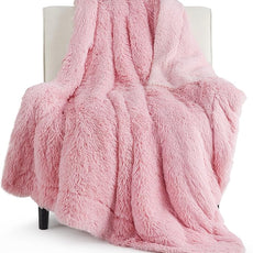 Bedsure GentleSoft Fluffy Pink Throw Blanket, Pink Decor Cozy Gifts for Teenage Girls, Soft Fuzzy Plush Thick Warm Furry Sherpa Fleece Faux Fur Throw Blanket for Couch, Cute Stuff for Women, 50x60
