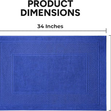 Avalon Towels Blue Bath Mat - 100% Cotton Set of 2 Absorbent Bathmat - Bathroom Mats Quick Dry Bath Mats for Bathrooms (22x34 Inches)