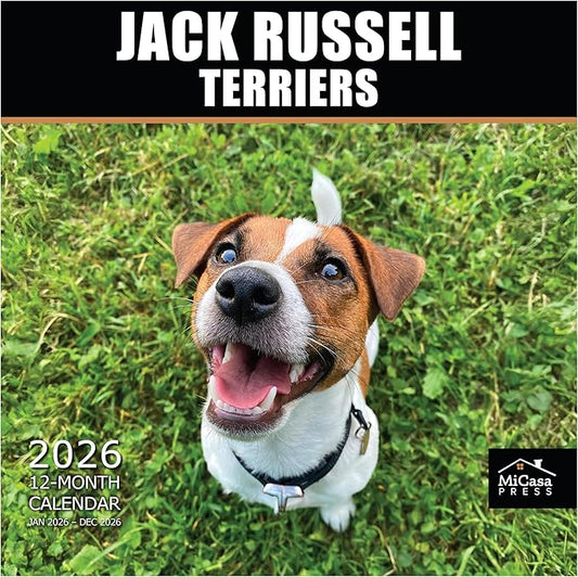 MICASA PRESS Jack Russell Terriers 2026 Wall Calendar 12 Month | 12" x 24" Open | Thick & Sturdy Paper | Holiday Gift | Cute Puppy Dog Calendar 2026