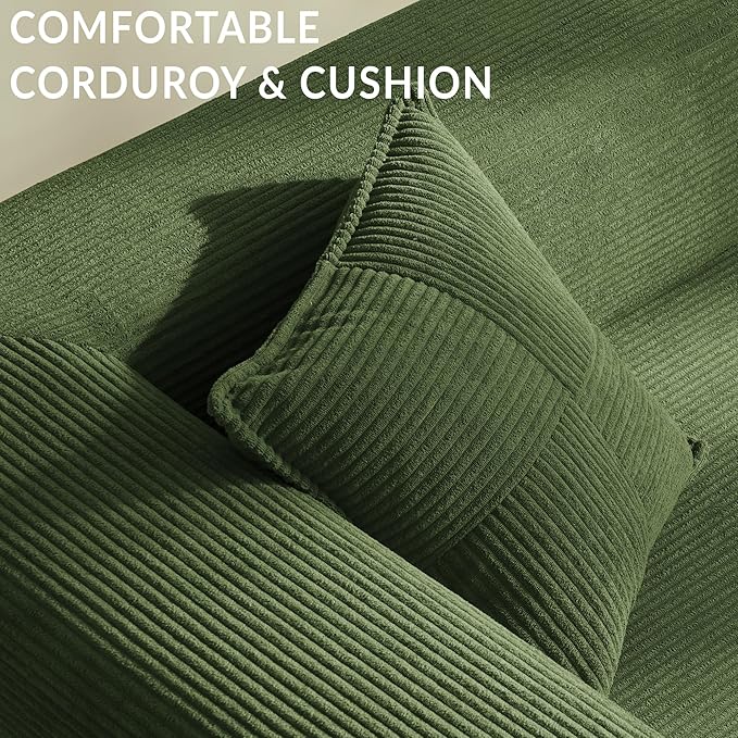 YINIX Foldable Sofa Bed, 62'' Folding Floor Couch, Compressed Convertable Sleeper Sofa, Memory Foam Couch with Pillow Back Support Armrest, 4-in-1 Futon Sofa Bed for Living Room, Green