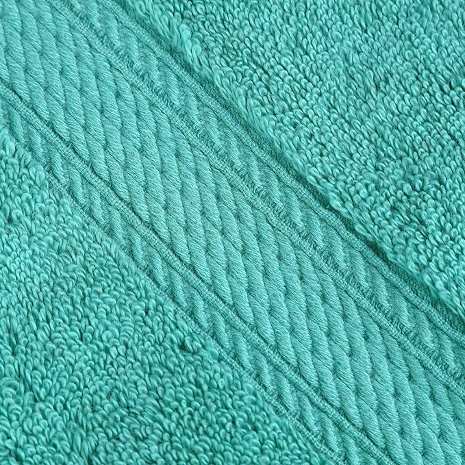 Superior Egyptian Cotton Pile Bath Towel Set of 4, Ultra Soft Luxury Towels, Thick Plush Essentials, Absorbent Heavyweight, Guest Bath, Hotel, Spa, Home Bathroom, Shower Basics, Turquoise