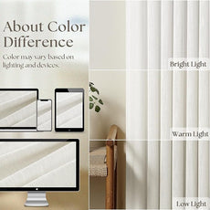 100 Inch Width Curtains 96 Inches Long Pinch Pleat Linen Semi Sheer for Patio Sliding Door Light Filtering Pleated Drapes Back Tab Ivory Beige White Extra Wide 100 x 96 Curtain for Living Dining Room