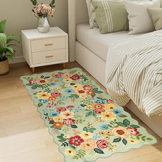 DUKINO 2x4 Washable Runner Rugs, Non Slip Floral Print Entryway Rug with Soft Low Pile, Lightweight Mat for Living Room, Bathroom, Bedroom, Kitchen, Green
