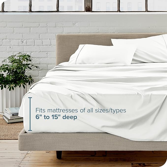 Bare Home Queen Sheet Set - Luxury 1800 Ultra-Soft Microfiber Bed Sheets - Double Brushed - Deep Pockets - Easy Fit - 4 Piece Set - Bedding Sheets & Pillowcases (Queen, Cream) BareHome