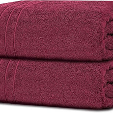 Tens Towels Pack of 2 Extra Large Bath Sheets 35 x 70 Inches, 100% Cotton, Larger & Lighter Weight, Quicker to Dry, Super Soft & Absorbent, Oversized Bath Towels, Burgundy