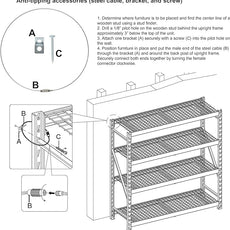 Amazon Basics 5-Tier Medium Duty Storage Shelving Single Post Press Board Shelf - 48 x 18 x 72 Inches, Aluminum