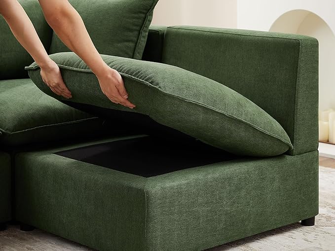 VANOMi Modular Sectional Sofa, 6 Seater Sleeper Sectional Sofa Modular Sectional Couch for Living Room, Sofa Bed-M