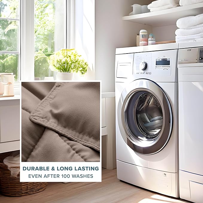 Bare Home Comforter Set - Queen Size - Ultra-Soft - Goose Down Alternative - Premium 1800 Series - All Season Warmth (Queen, Taupe)