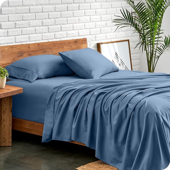 Bare Home Twin XL Sheet Set - College Dorm Size - Luxury 1800 Ultra-Soft Microfiber Twin Extra Long Bed Sheets - Deep Pockets - Easy Fit - Extra Soft - 3 Piece Set - Bed Sheets (Twin XL, Coronet Blue) BareHome