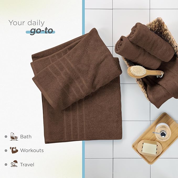 Martex 2-Pack Ultimate Performance Bath Sheet Set – 100% Cotton – 33” x 65” – Extra Large Bath Towels – Versatile – Low-Linting – Supersoft Bathroom Set – Super Absorbent – Easy Care – Chocolate