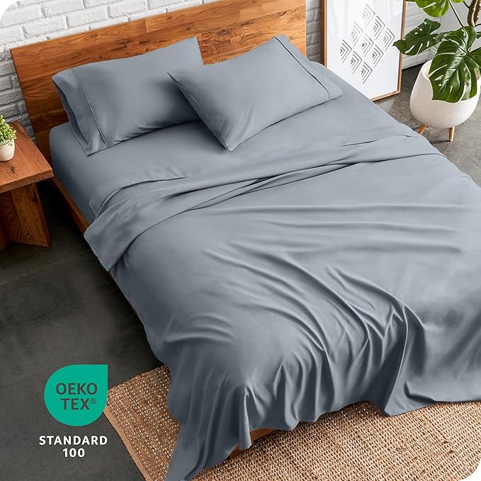 Bare Home Twin Sheet Set - 1800 Ultra-Soft Microfiber Bed Sheets - Double Brushed - Deep Pockets - Easy Fit - 3 Piece Set - Bed Sheets (Twin, Steel Blue) BareHome
